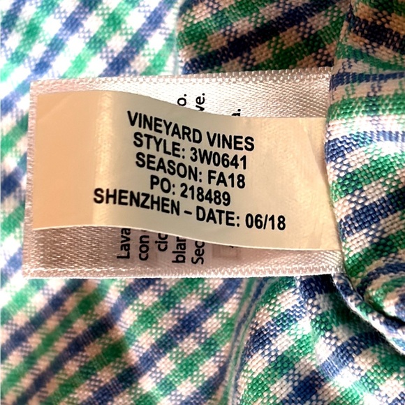 NWT Vineyard Bell Haven Plaid Oxford Boy’s Size 16 in Capri Blue - Picture 4 of 6
